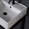 Modern Marble Design Ceramic Console Sink and Matte Black Base, 32